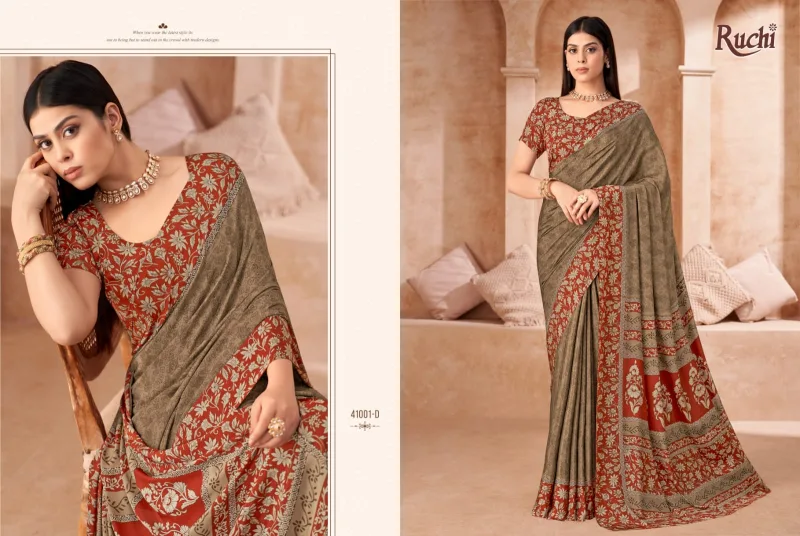 Vedanta Silk Vol 43 By Ruchi Silk Crepe Printed Saree
